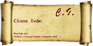 Cloos Iván névjegykártya