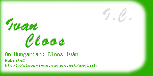 ivan cloos business card